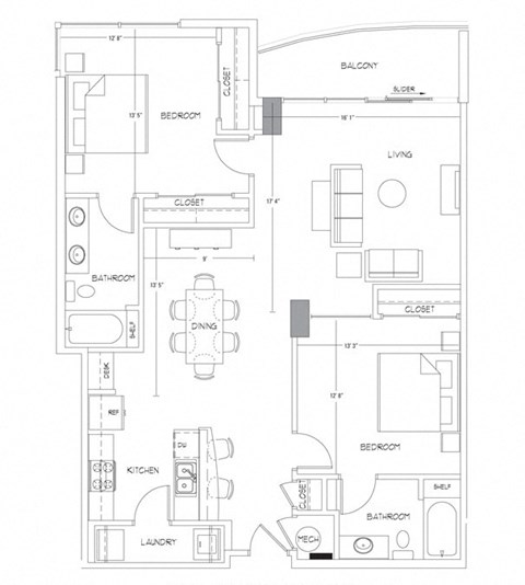 Floorplan at Glass House by Windsor